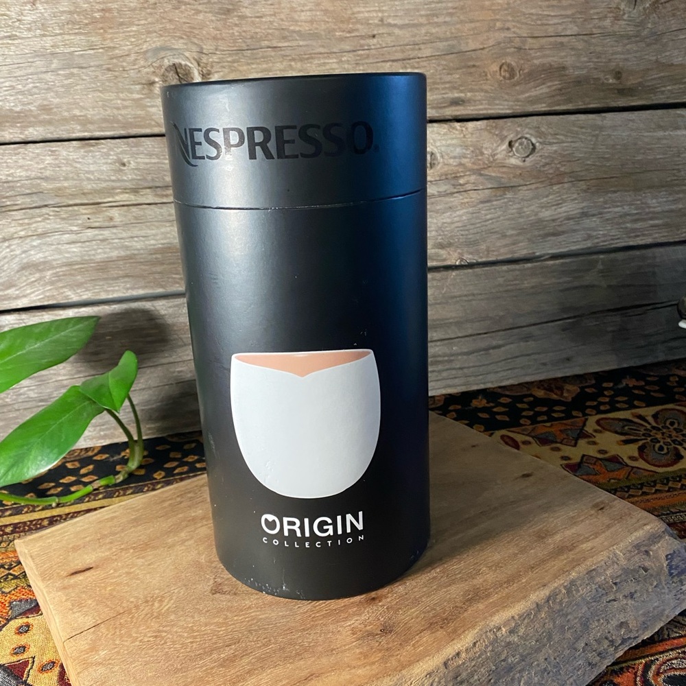 NESPRESSO Origin 2 Pack Large Coffee Cups, White/Tan - NEW in Box